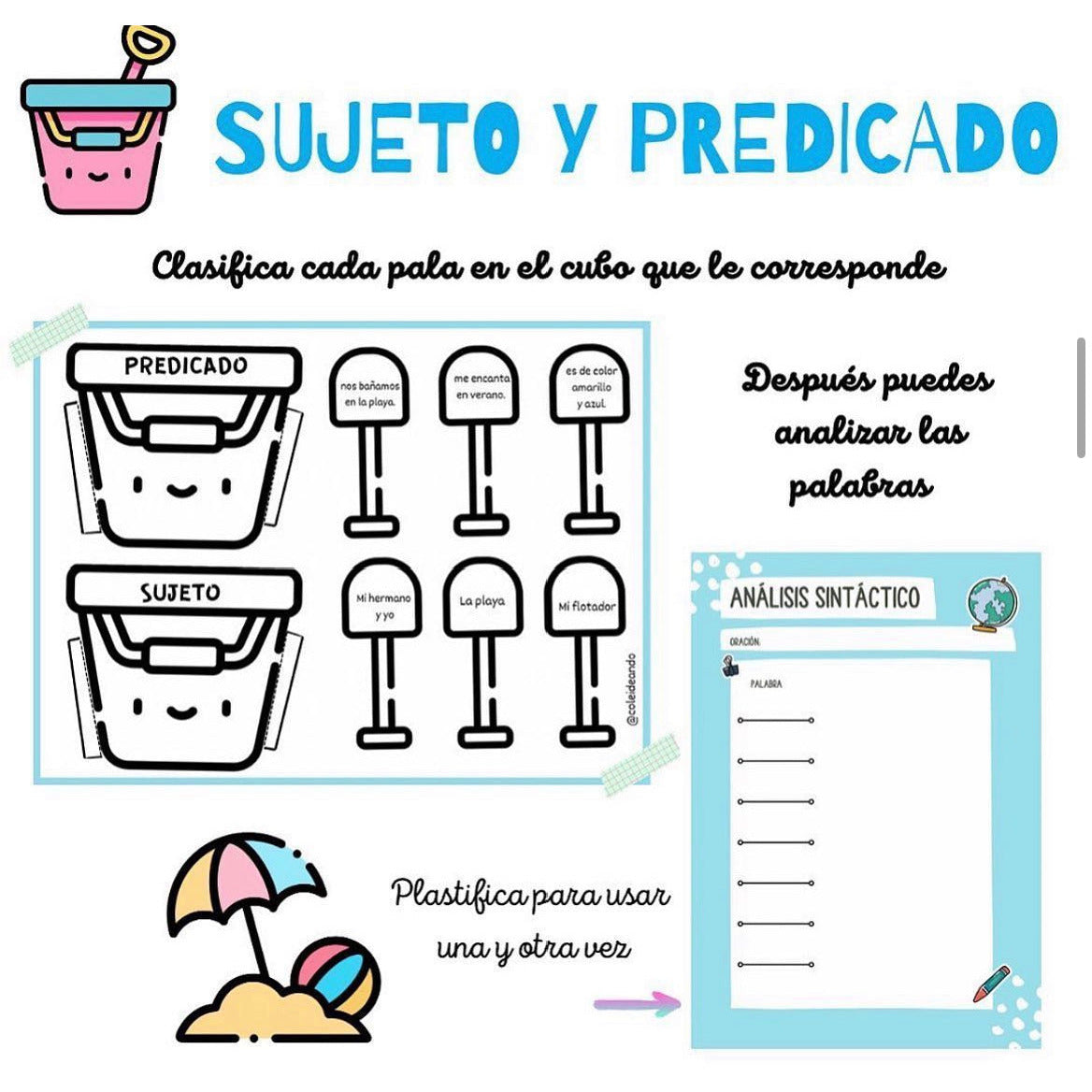 ☀️SUJETO Y PREDICADO☀️ Cuadernillo coleideando educación primaria