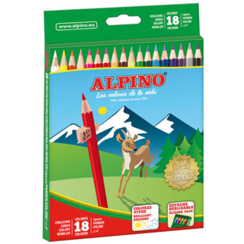 LÁPICES ALPINO DE COLORES 18 UNIDADES DE MADERA