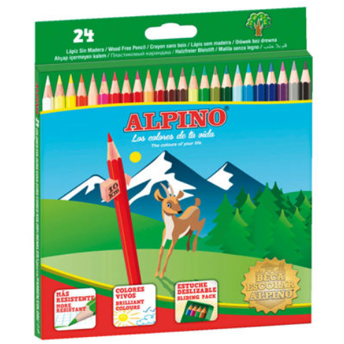 LÁPICES ALPINO DE COLORES 24 UNIDADES DE MADERA