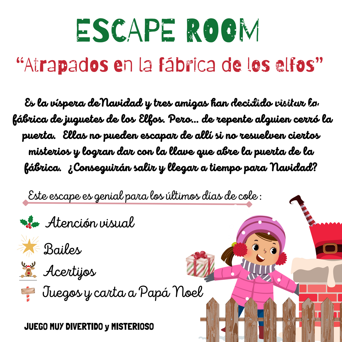 🎄ESCAPE ROOM🎄~ “Atrapados en la fábrica de los Elfos”🧝🏽♂️🧝🏽