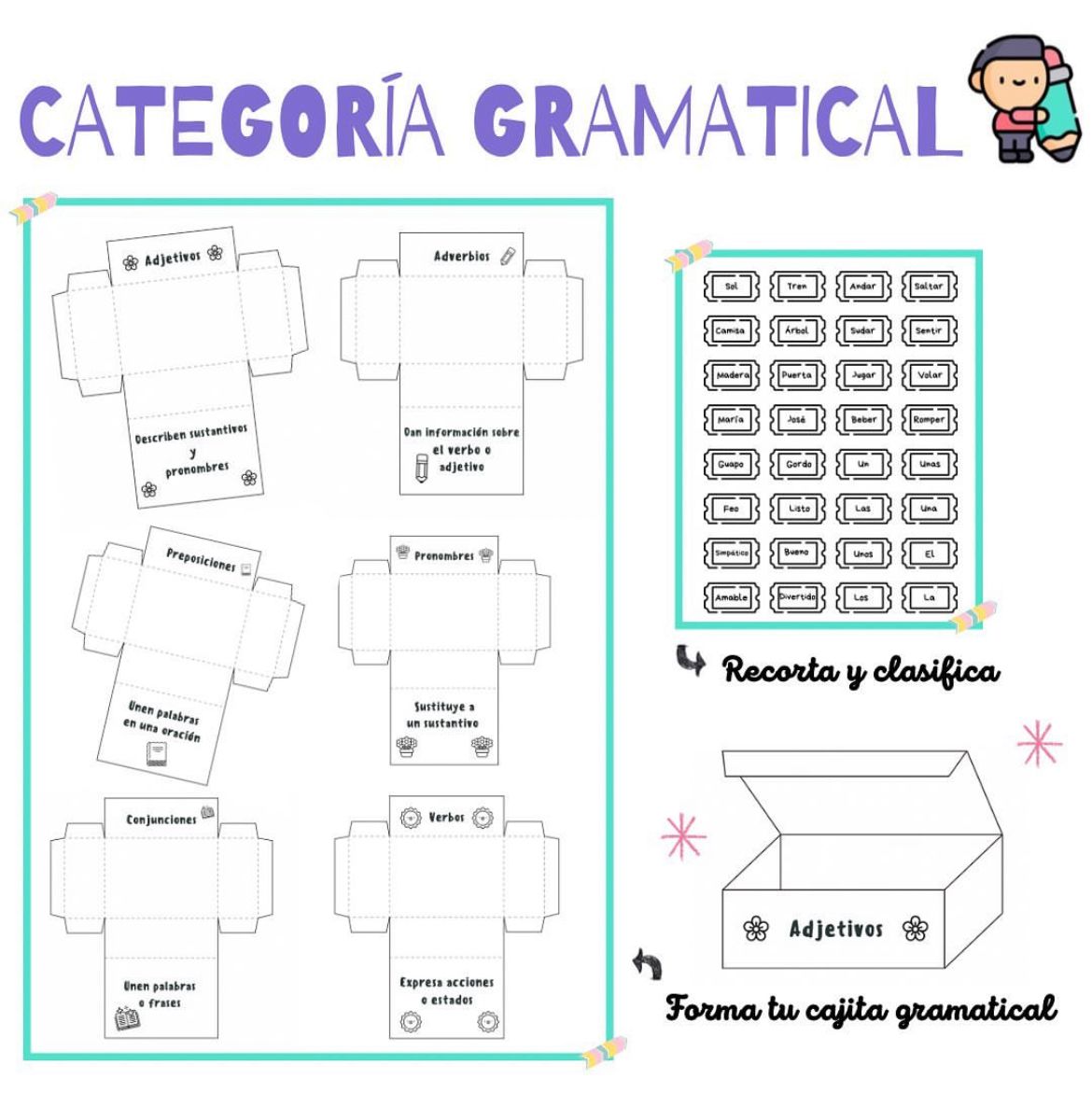 ✏️👩🏼💻CATEGORÍA GRAMATICAL👩🏼💻✏️ Cuadernillo Coleideando educación primaria