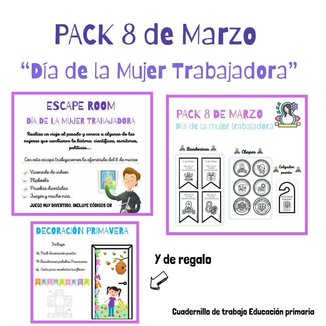 💟👧🏼PACK 8 DE MARZO 👧🏼💟 “Día de la mujer”