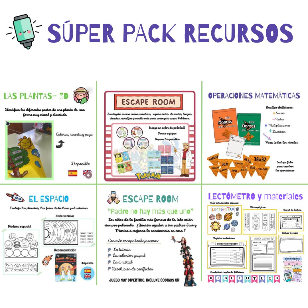 🌈✏️SÚPER OFERTA~PACK 6 RECURSOS EXCLUSIVOS ✏️🌈 Cuadernillo Coleideando educación primaria