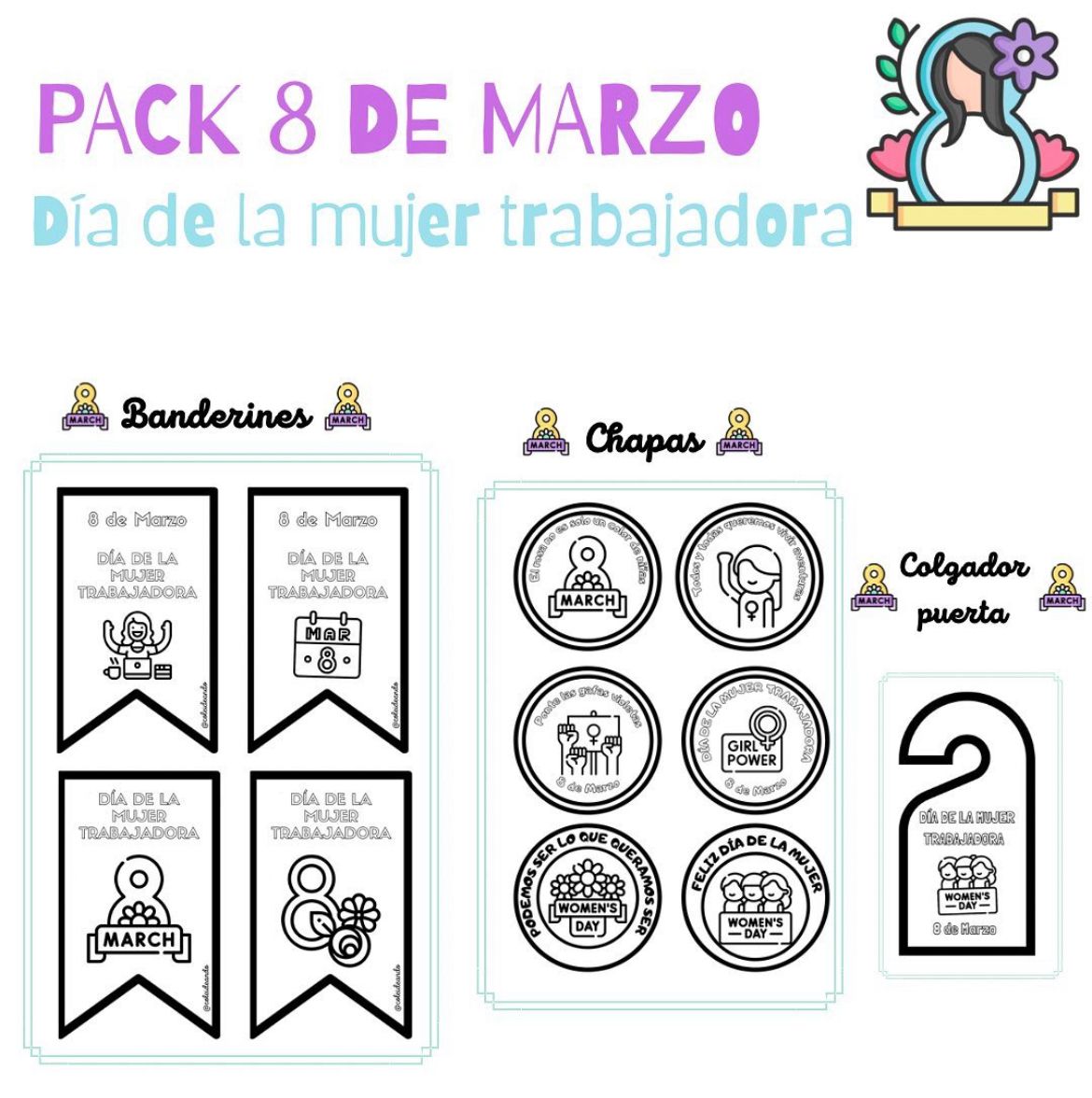 DÍA INTERNACIONAL DE LA MUJER TRABAJADORA 👩🏻💻👩🏽🔬Cuadernillo Coleideando educación primaria