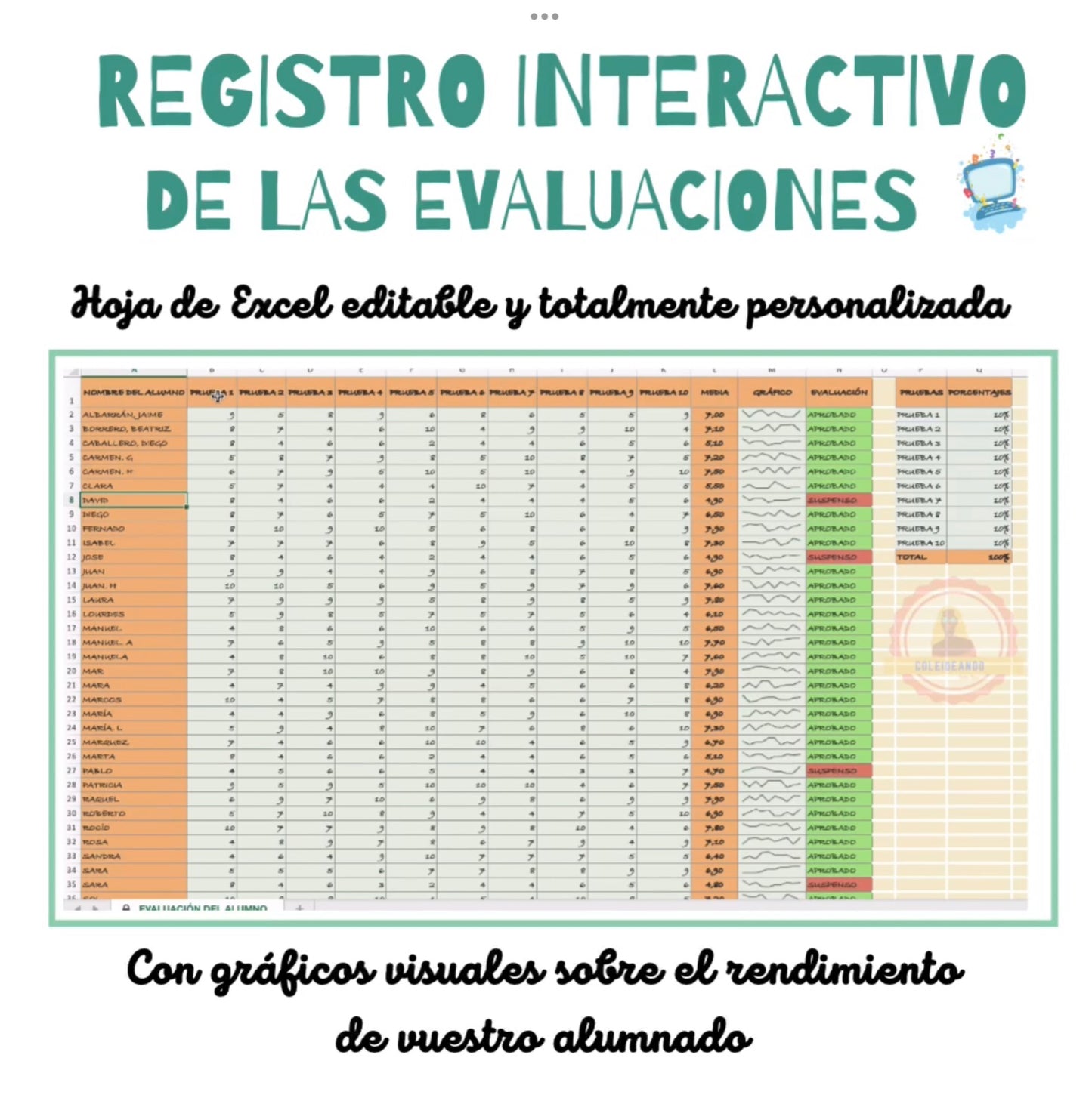 🟣 REGISTRO DE EVALUACIÓN DEL ALUMNADO 🟣