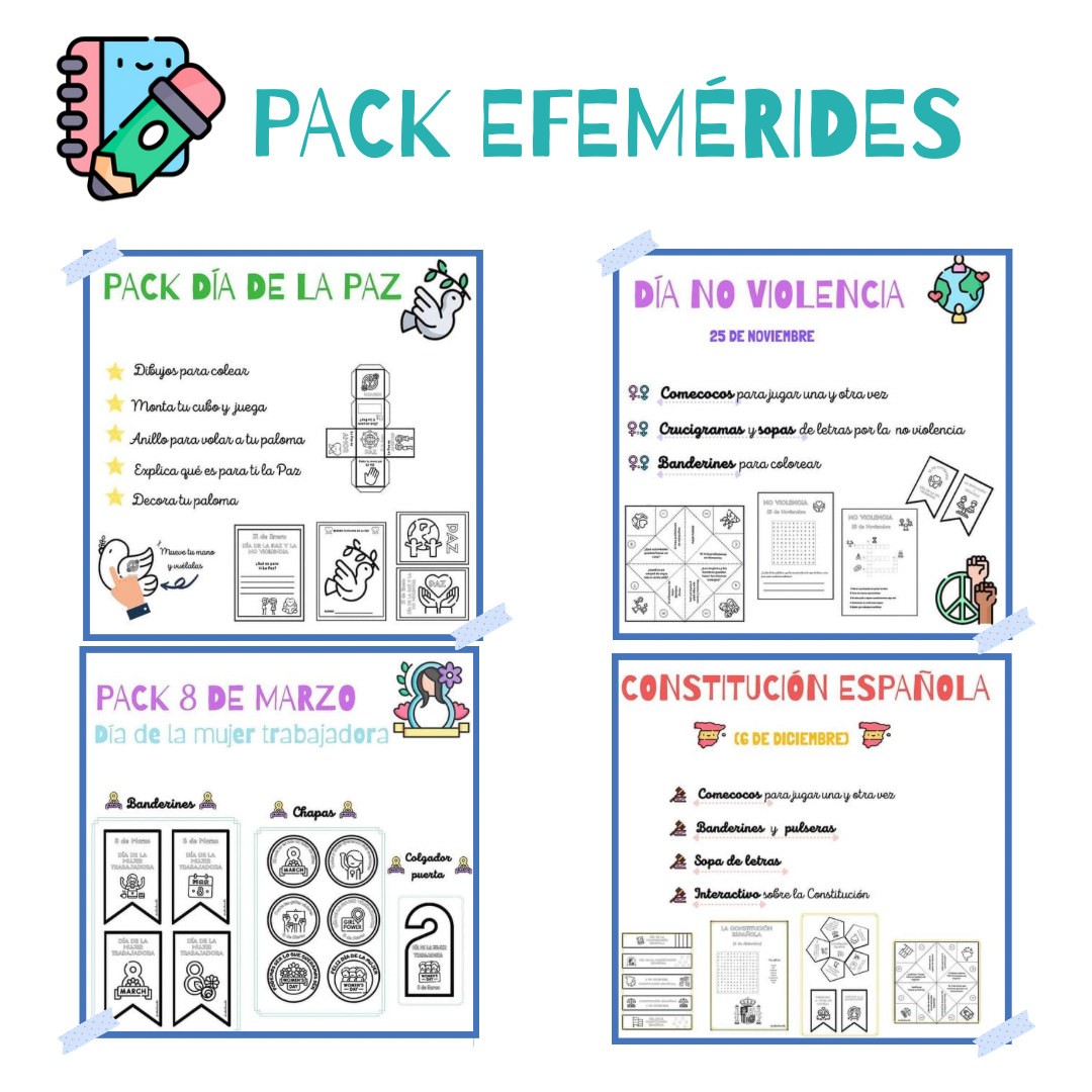 ✨🥳SÚPER OFERTA~PACK EFEMÉRIDES🥳✨ Cuadernillo Coleideando educación primaria