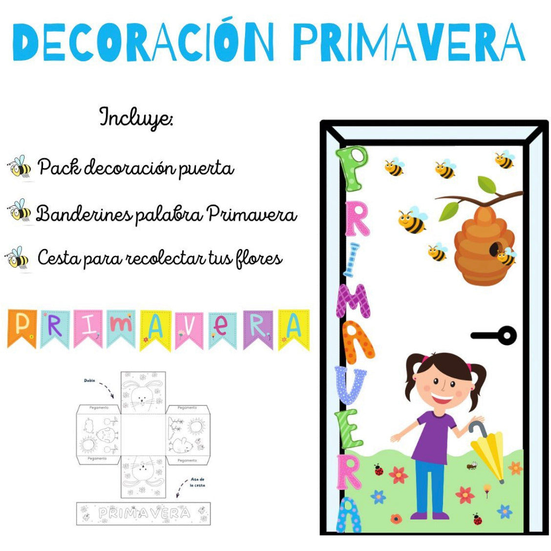 ☀️Decoración puerta PRIMAVERA☀️