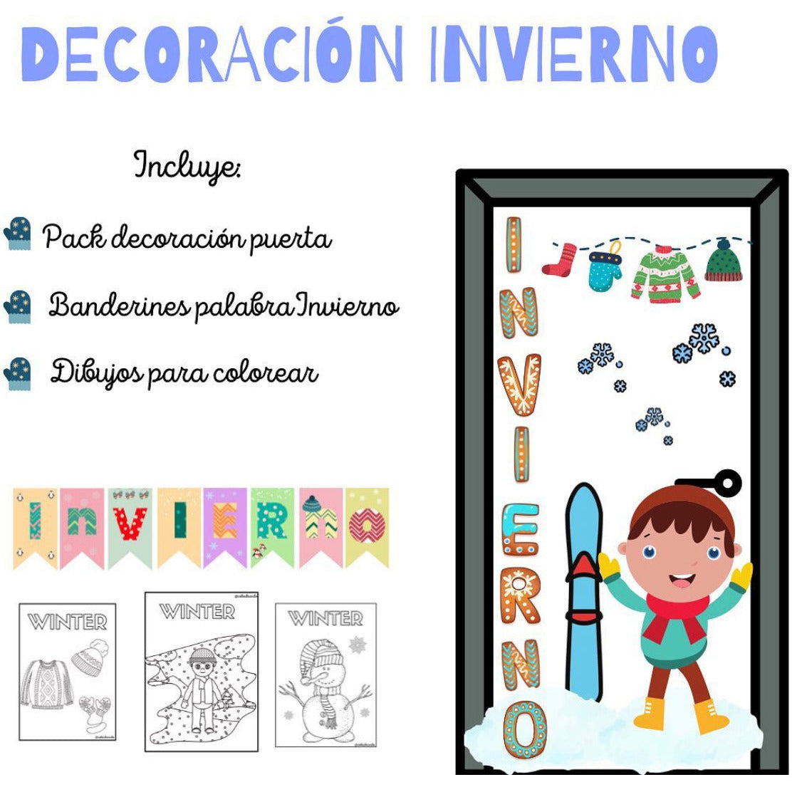 ❄️ Decoración puerta invierno ❄️