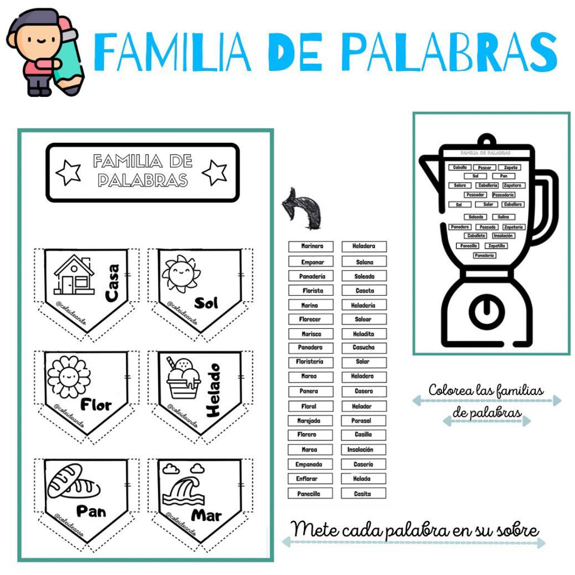 ✏️FAMILIA DE PALABRAS ✏️Cuadernillo Coleideando educación primaria