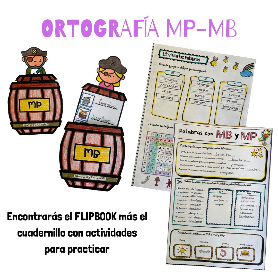 ✏️ORTOGRAFÍA MP Y MB✏️ Cuadernillo Coleideando educación primaria