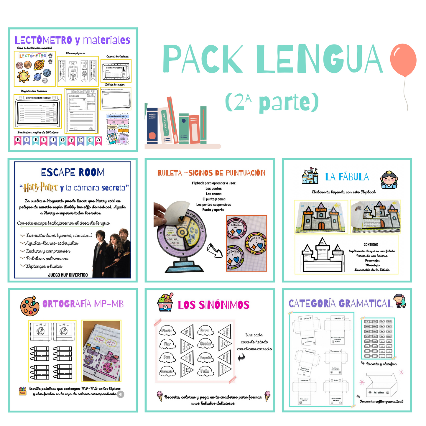 🌈 SOLO HOY SUPER PACK LENGUA (2ª PARTE)🌈 🥳 Cuadernillo Coleideando educación primaria