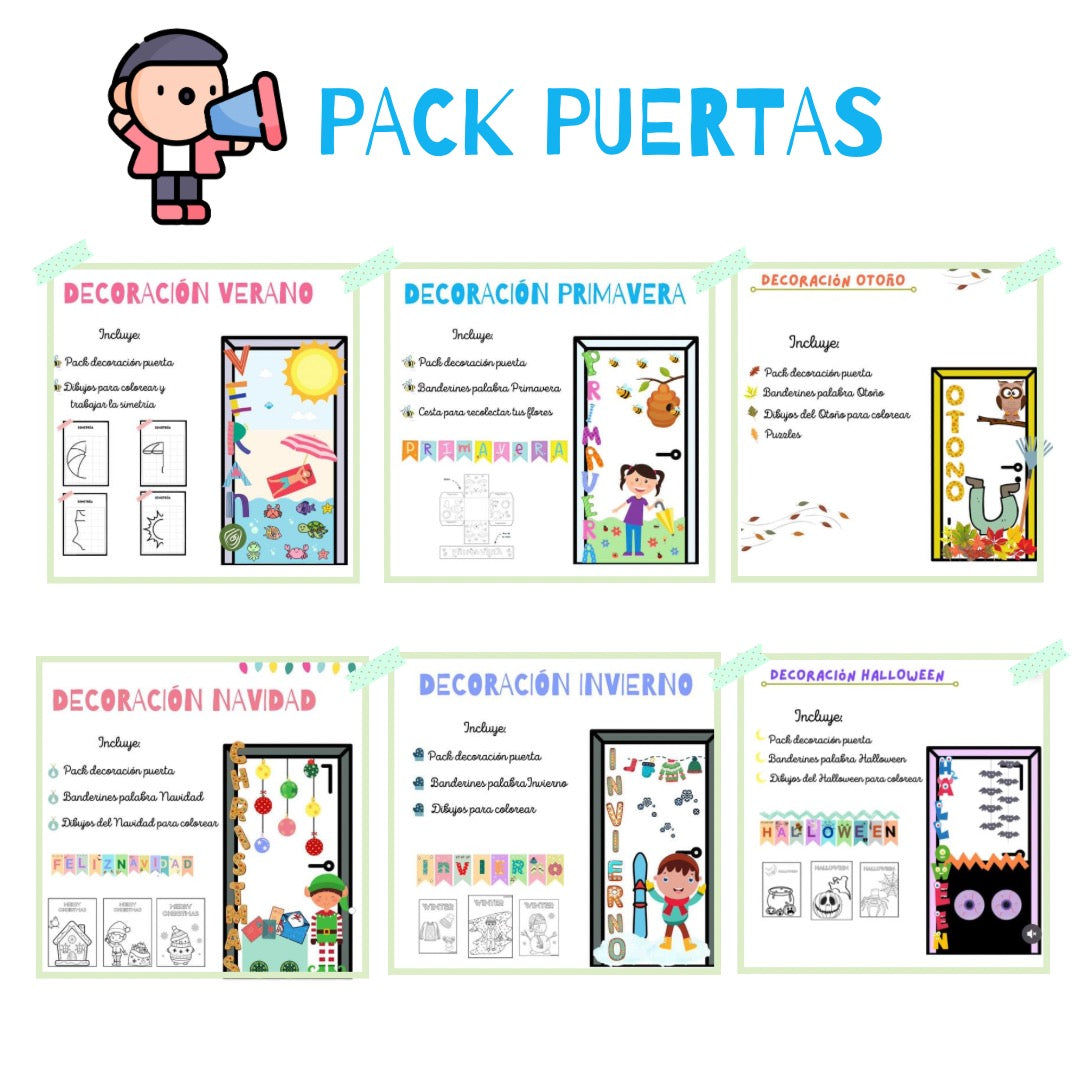 🚪🌈PACK DECORACIÓN PUERTAS🌈🚪