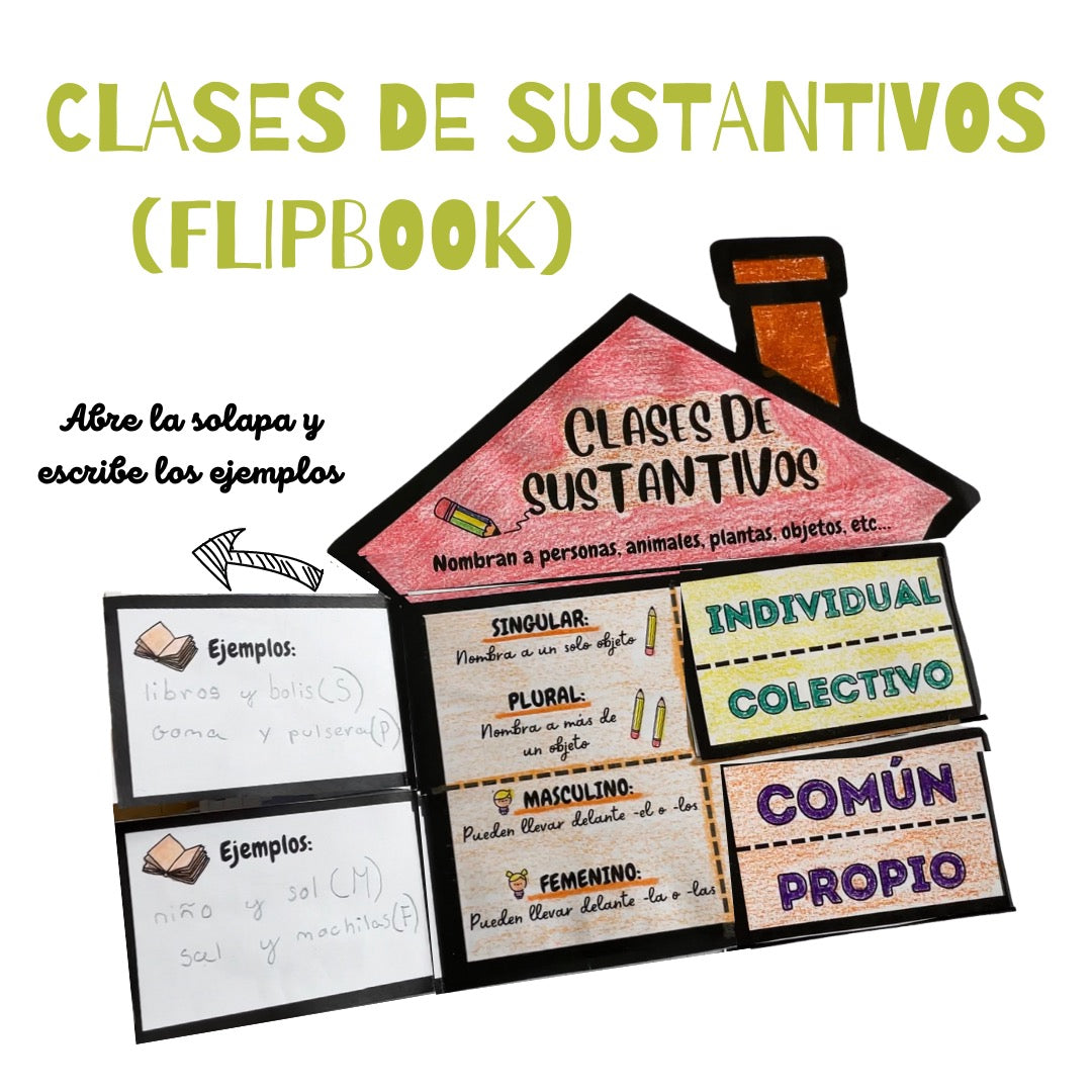 FLIPBOOK LOS SUSTANTIVOS Y SUS CLASES | Cuadernillo para trabajar el área de lengua
