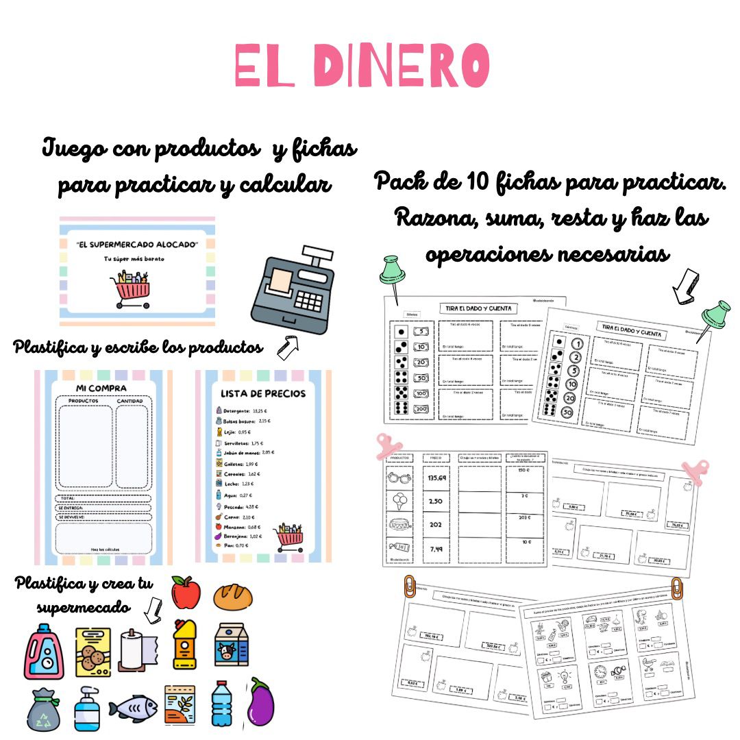 ✏️MATERIAL para trabajar EL DINERO 💰 de forma divertida.