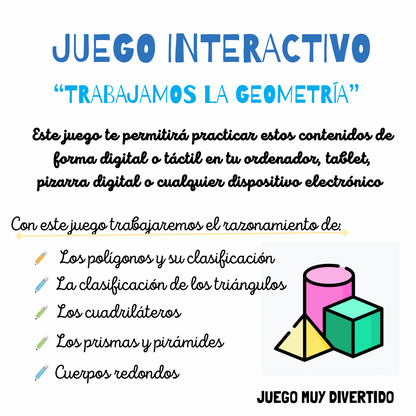 🟠📐JUEGO DIGITAL PARA TRABAJAR GEOMETRÍA📐🟠