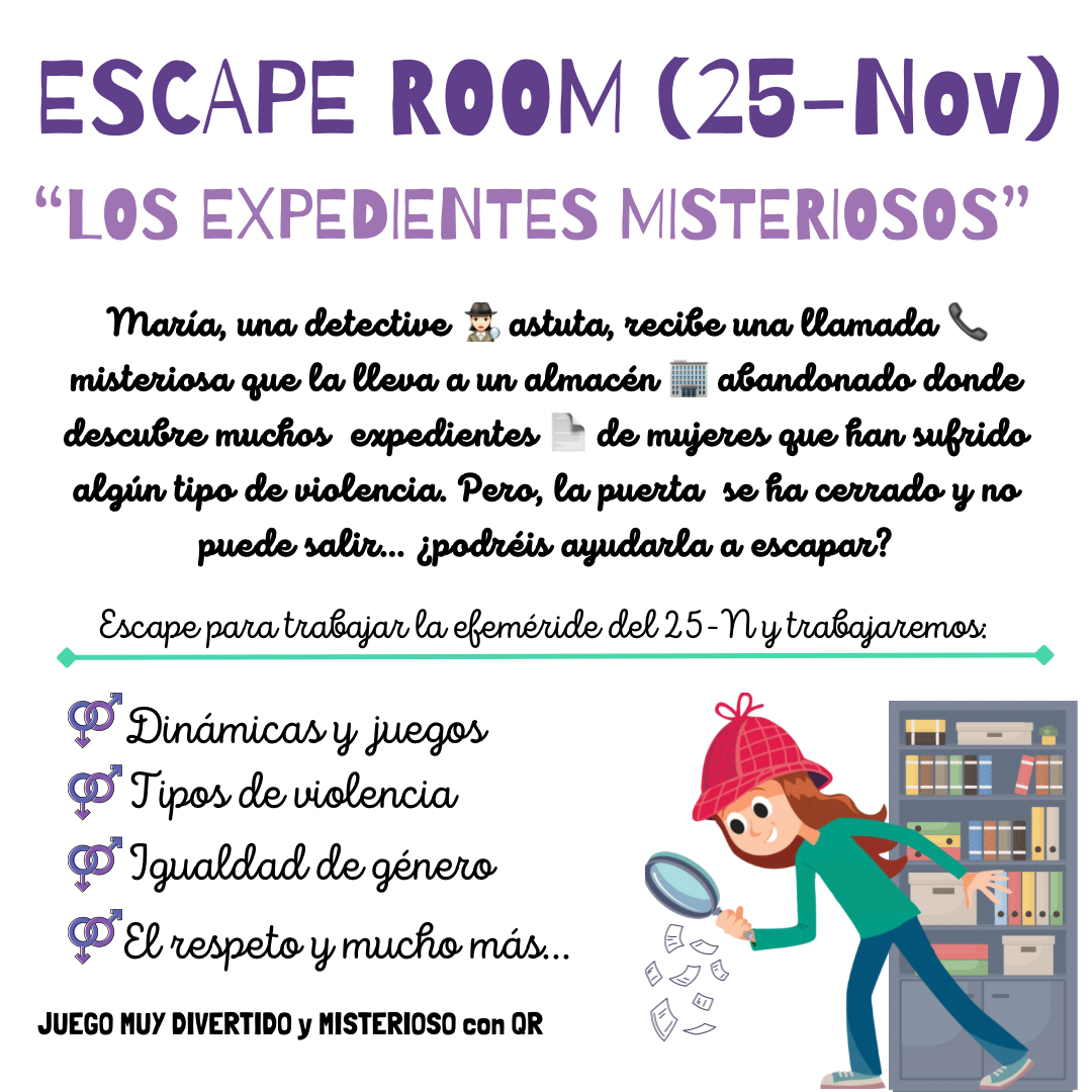 🟣 Escape room 25-Noviembre 🟣 ”Los Expedientes misteriosos”