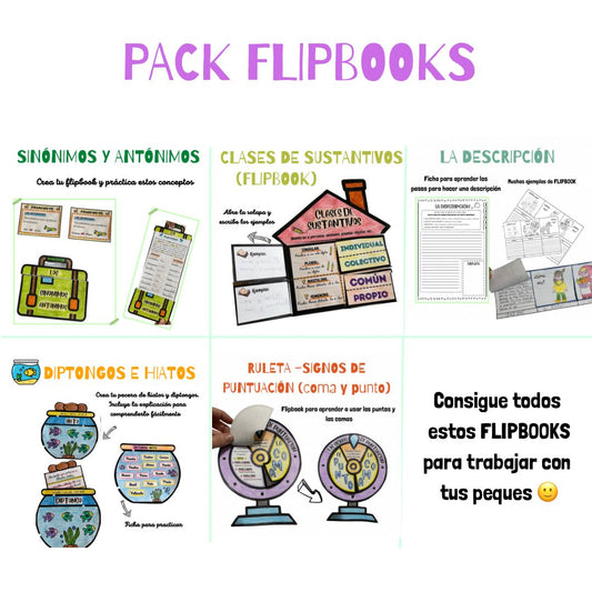 🌈SÚPER PACK~ FLIPBOOKS LENGUA🌈 Cuadernillo Coleideando educación primaria
